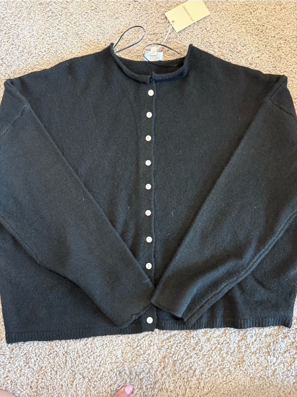 eesome Black Button-Front Women’s Sweater